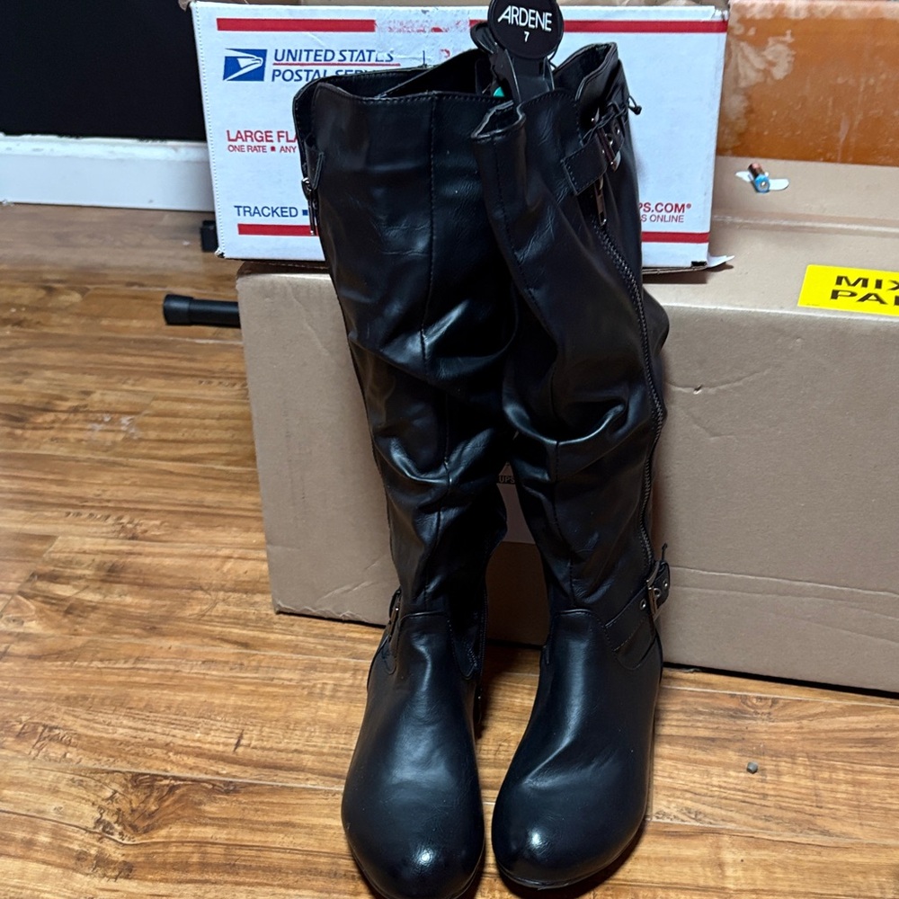 Ardene Sleek Black Tall Boots